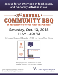 St. Louise Regional Hospital's 3rd Annual Community BBQ @ St. Louise Regional Hospital | Gilroy | California | United States
